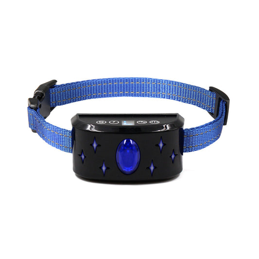 Anti-bark Dog Training Collar Sound Vibration Shock Flash Light 4 Modes 7 Levels Sensitivity Adjustment