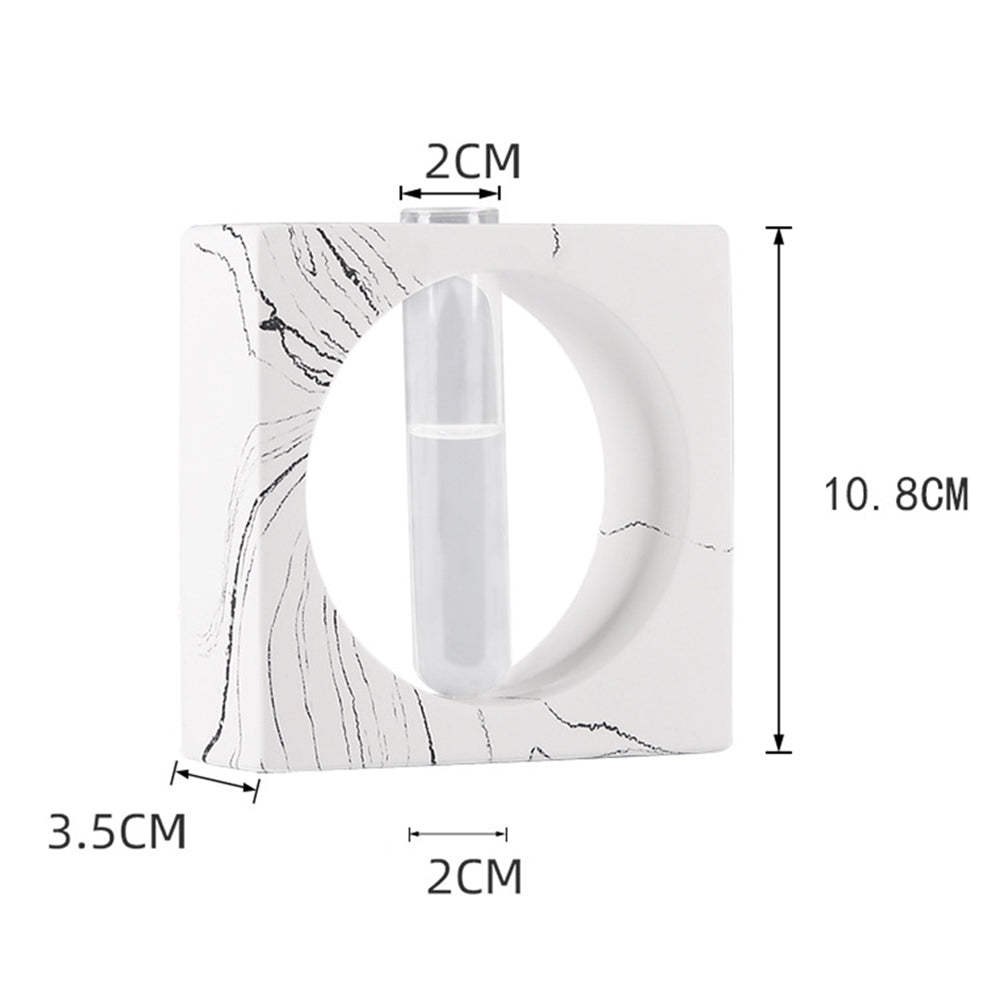 Nordic Style Marble Pattern Hydroponic Transparent Glass Test Tube Vase Cement Flower Planter Table Decoration