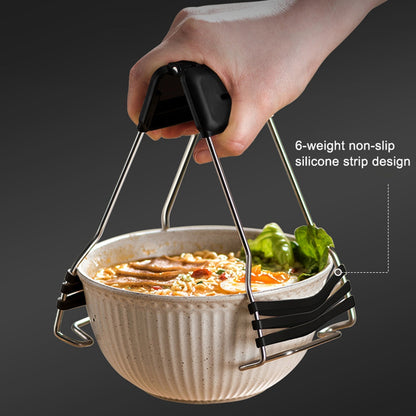 AAB050 PP+Stainless Steel+Silicone Bowl Gripping Tool Kitchen Anti-scald Bowl Plate Cup Clip