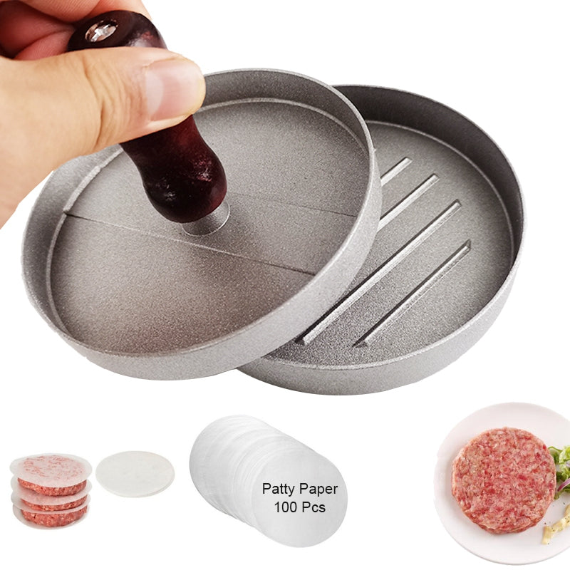 Burger Press 100Pcs Patty Papers Set Non-Stick Hamburger Press Meat Beef Burger Maker (BPA Free, No FDA Certified)