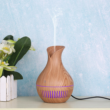 Stripe Hollow Design Vase Colorful Night Light Office Home Aroma Humidifier 130ml