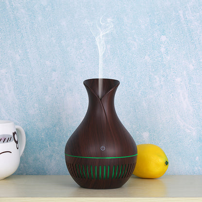 Stripe Hollow Design Vase Colorful Night Light Office Home Aroma Humidifier 130ml