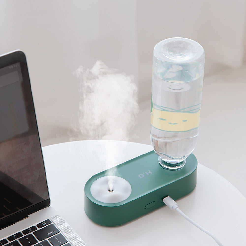 Portable Water Bottle Humidifier Rechargeable Air Diffuser with Night Lamp