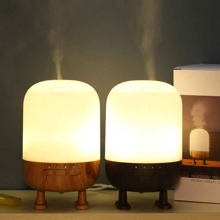 Wood Grain Night Light Bluetooth Speaker Multi-function Aromatherapy Humidifier