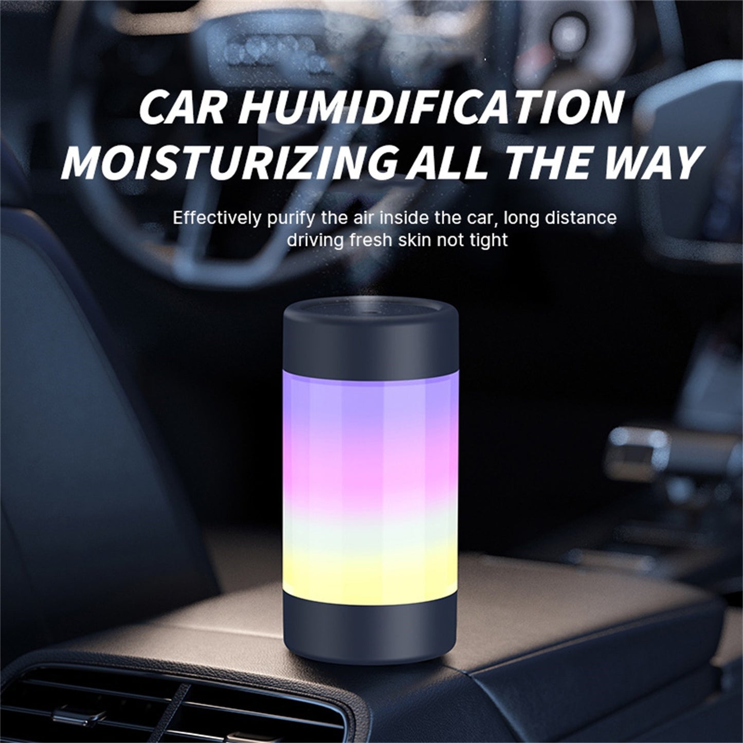 DQ119 300ml Portable Mini Humidifier Aroma Diffuser Atomizer USB Charging Air Purifier with Colorful Light for Home Car Office