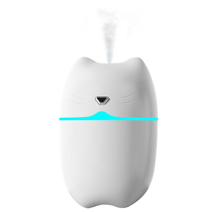 A6 260ml Mini Air Humidifier USB Cute Cat Silent Atomizer Soft Light Air Purifier Portable Cool Mist Maker Fog Sprayer with Colorful Night Light