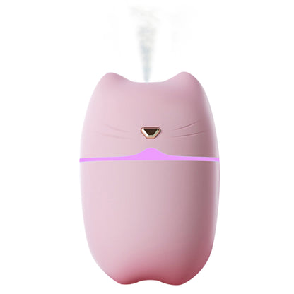 A6 260ml Mini Air Humidifier USB Cute Cat Silent Atomizer Soft Light Air Purifier Portable Cool Mist Maker Fog Sprayer with Colorful Night Light