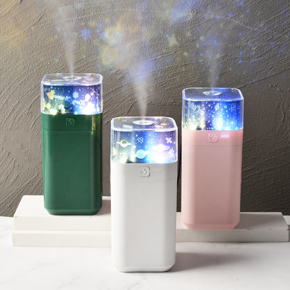 YX-J01 Projection Humidifier Portable Mini Fog Sprayer Desktop Air Humidifier with Night Light for Car Bedroom