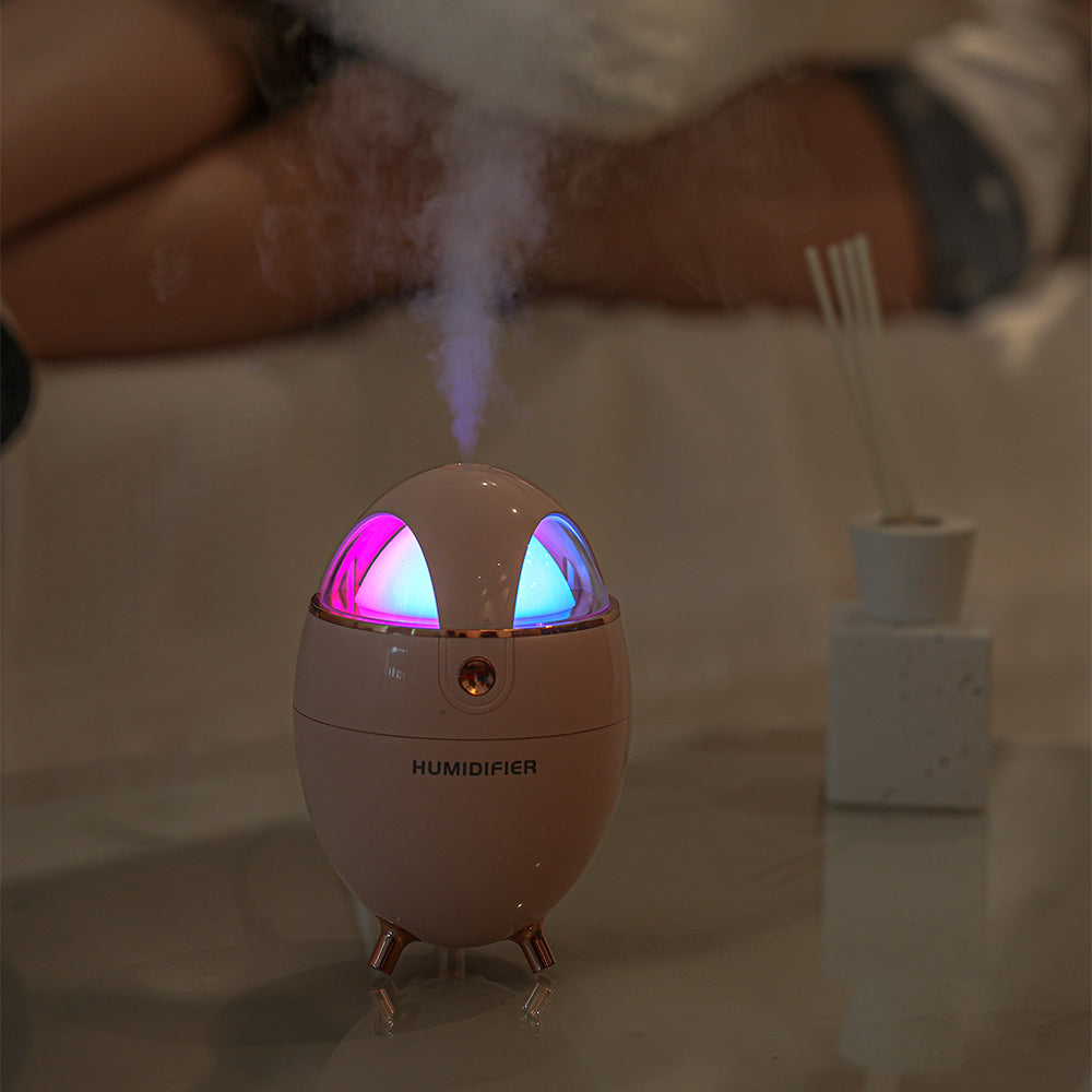 Y18 350ml Dinosaur Egg Shape USB Air Humidifier Desktop Mute Mist Diffuser with Colorful Night Light