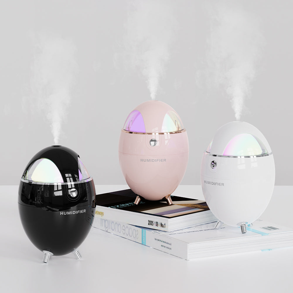 Y18 350ml Dinosaur Egg Shape USB Air Humidifier Desktop Mute Mist Diffuser with Colorful Night Light