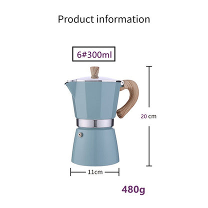 300ml Classic Espresso Percolator Stovetop Home Coffee Maker Aluminum Moka Pot Kitchen Coffee Making Tool for 6 People (No FDA, BPA-free)