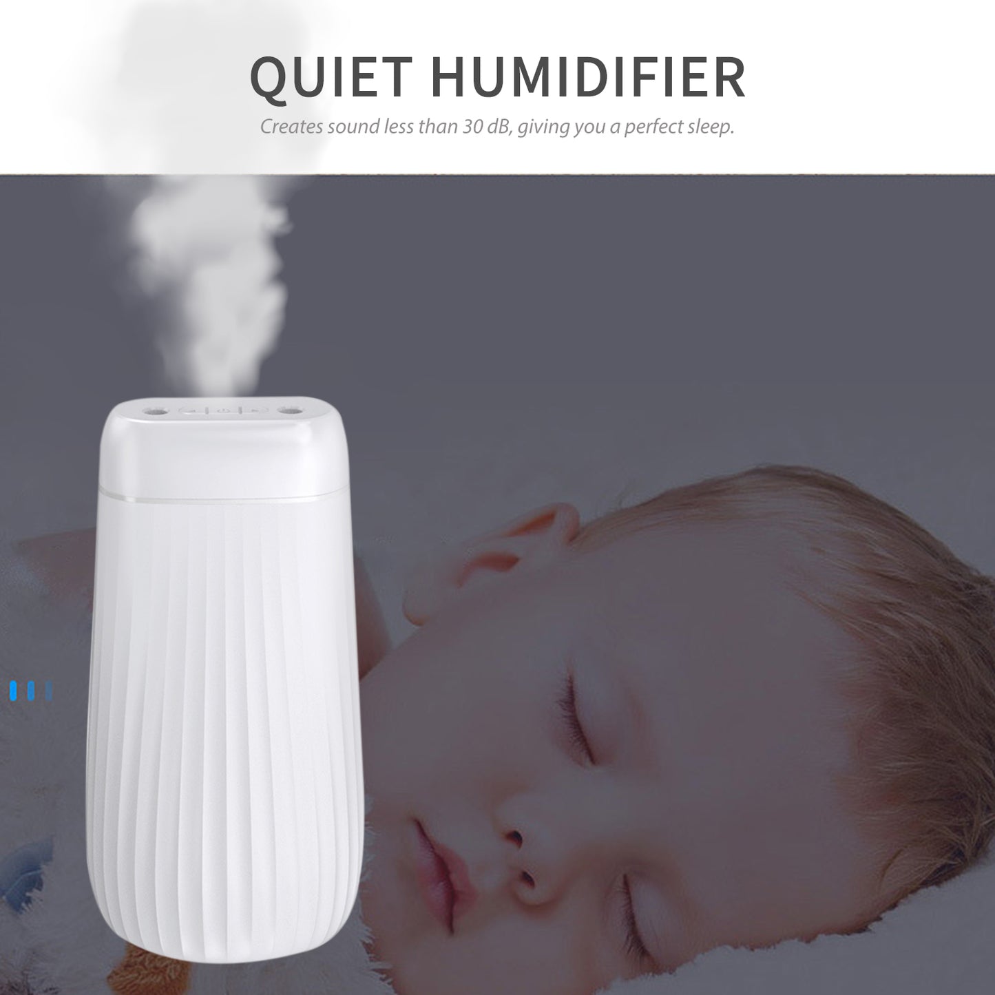 Mist Humidifier Plug-in 1000ml Dual Spouts Cold Spray LED Night Light Silent Home Humidifier Diffuser