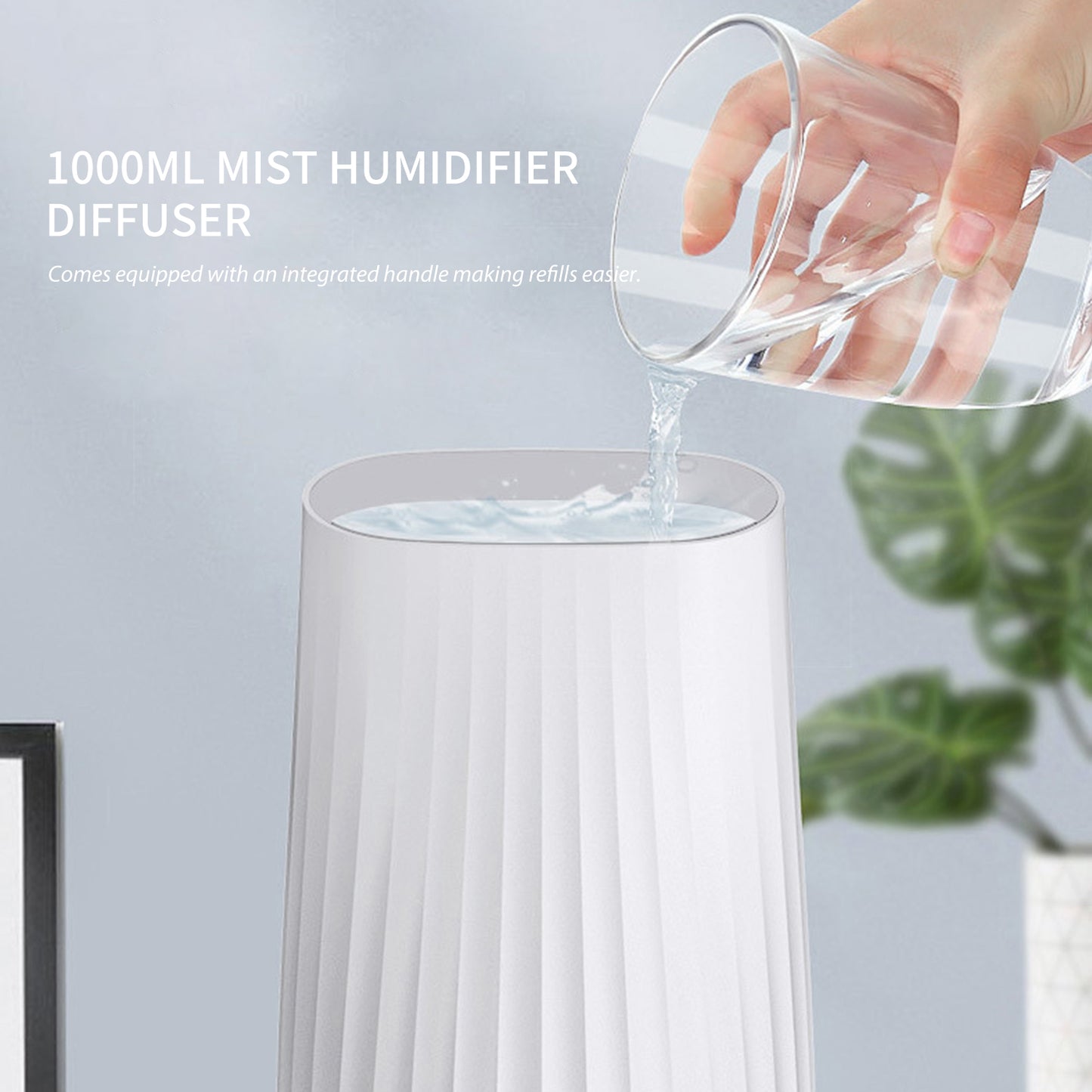 Mist Humidifier Plug-in 1000ml Dual Spouts Cold Spray LED Night Light Silent Home Humidifier Diffuser