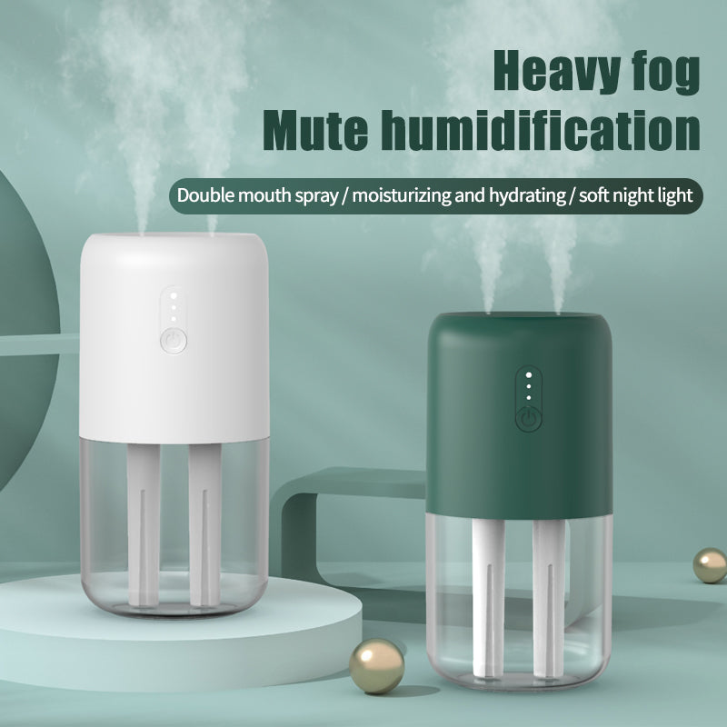 823 Home Humidifier Mini Size 280ml Dual Spray Nozzles Cool Mist Humidifier Quiet Desktop Humidifier with Light