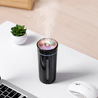 LA-0618S 300ml Portable Humidifier Desktop Air Humidifier Aroma Diffuser Mist Maker with Colorful Light for Office Cars (Battery Version)