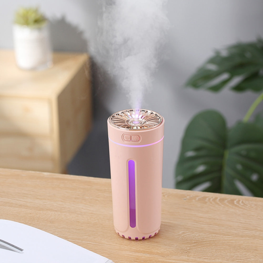 LA-0618S 300ml Portable Humidifier Desktop Air Humidifier Aroma Diffuser Mist Maker with Colorful Light for Office Cars (Battery Version)