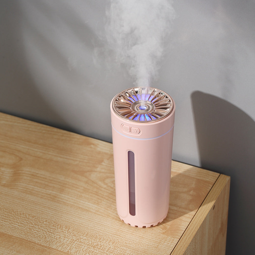 LA-0618S 300ml Portable Humidifier Desktop Air Humidifier Aroma Diffuser Mist Maker with Colorful Light for Office Cars (Battery Version)