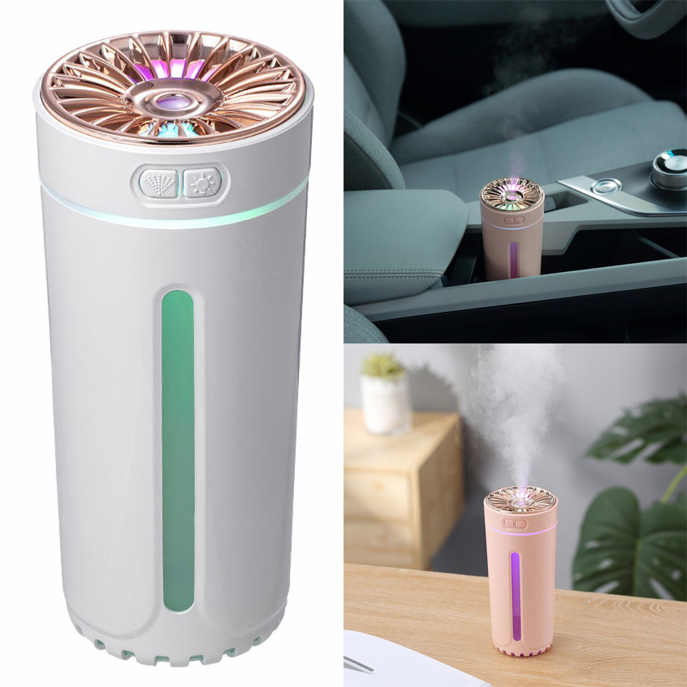 LA-0618 Portable Humidifier Desktop Air Humidifier Aroma Diffuser 300ml Fog Sprayer with Colorful Light for Office Cars