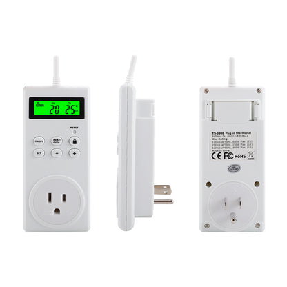 TS-3000 Thermoregulator Wireless Temperature Controller Thermostat Switch Timer Socket with Backlit