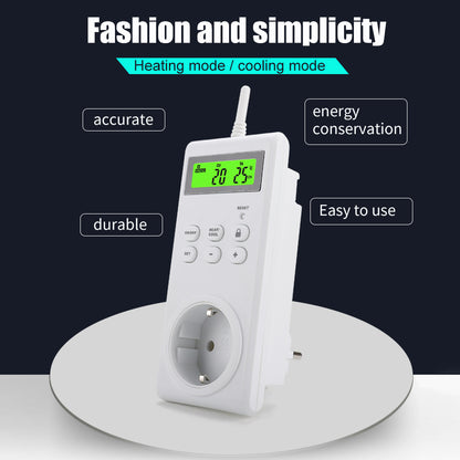 TS-3000 Thermoregulator Wireless Temperature Controller Thermostat Switch Timer Socket with Backlit