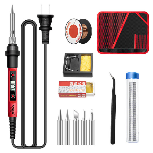 ANENG SL102 12Pcs 60W Fast Heating Design Electric Soldering Iron Kit with Replaceable Welding Head Set