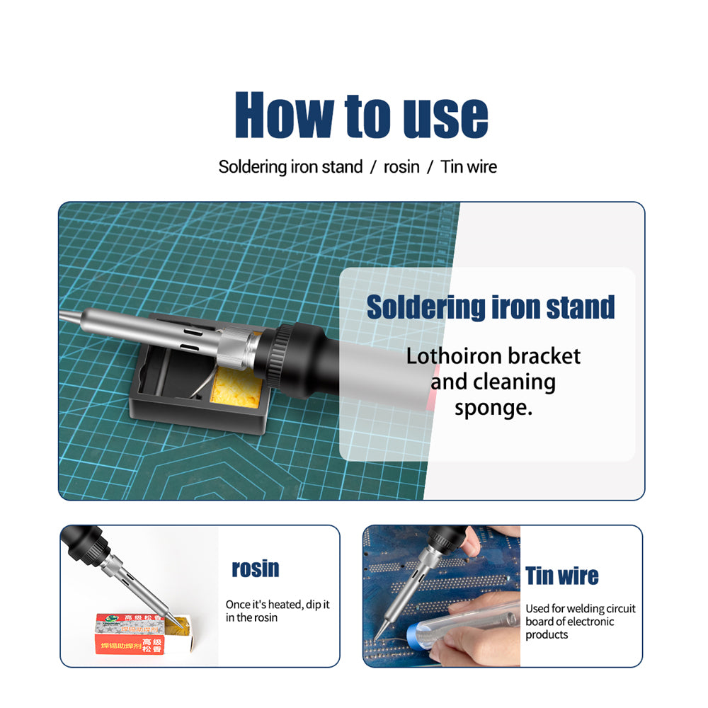 ANENG SL101 25Pcs Digital Multimeter 60W Electric Soldering Iron Kit with Replaceable Welding Head Electronic Repair Set