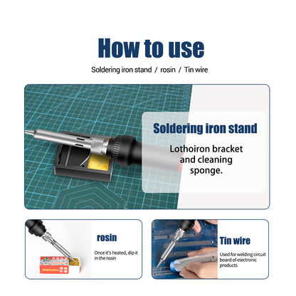 ANENG SL101 25Pcs Digital Multimeter 60W Electric Soldering Iron Kit with Replaceable Welding Head Electronic Repair Set