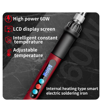 ANENG SL103 16Pcs 60W Intelligent Constant Temperature Electric Soldering Iron Kit with LCD Display