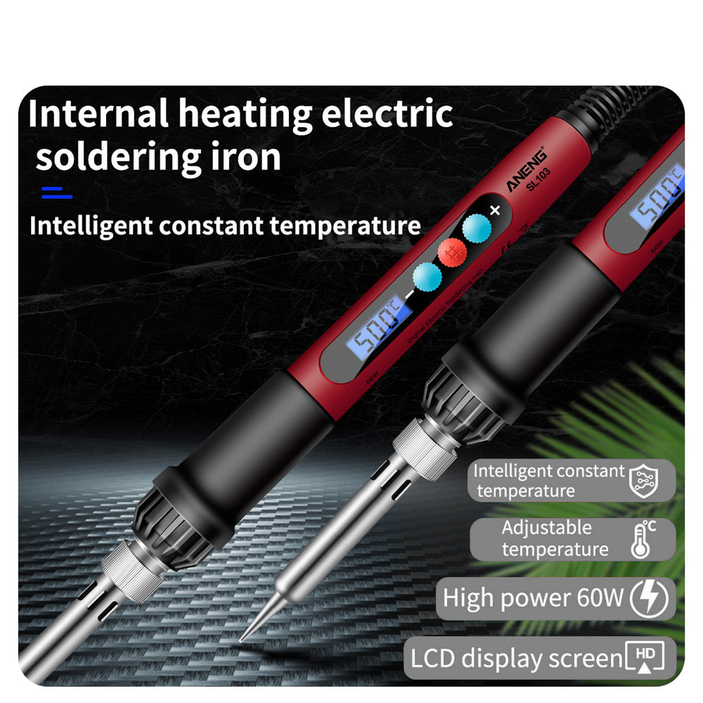 ANENG SL103 16Pcs 60W Intelligent Constant Temperature Electric Soldering Iron Kit with LCD Display