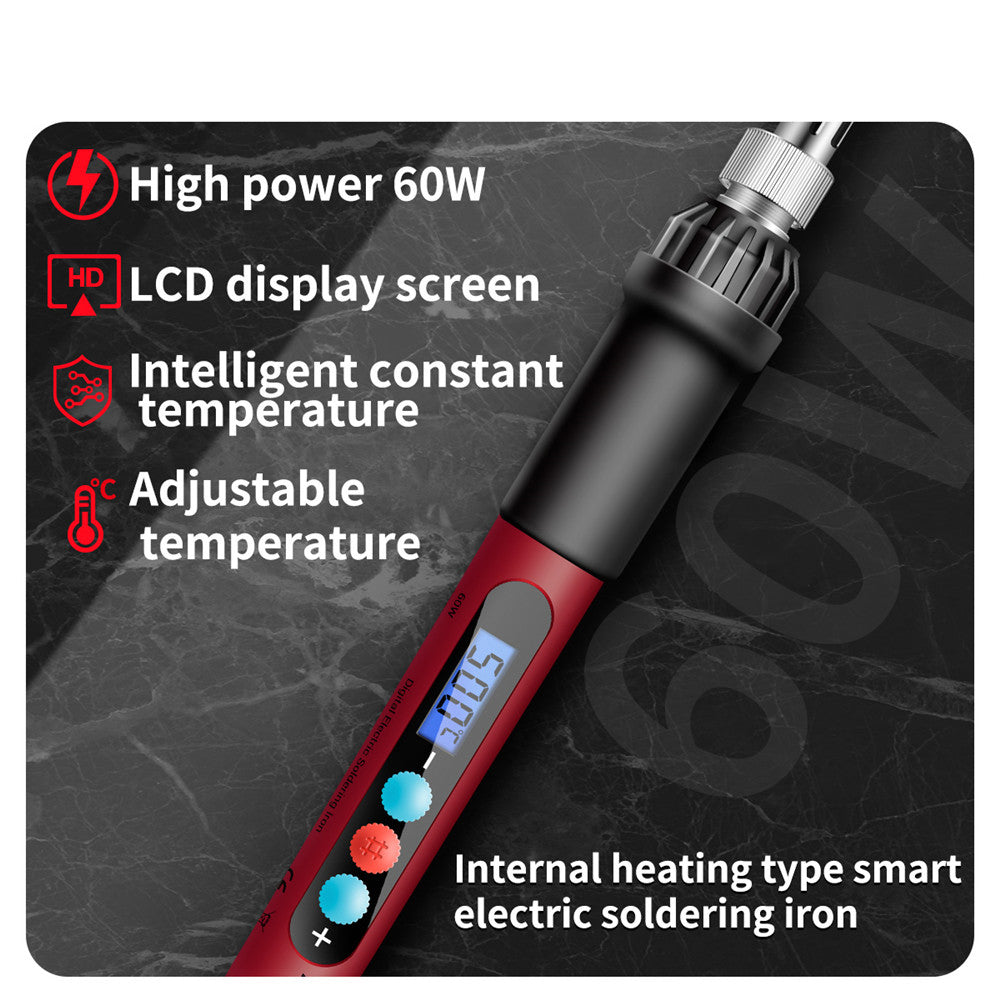 ANENG SL103 18Pcs 60W LCD Display Electric Soldering Iron Kit with Adjustable Temperature Function