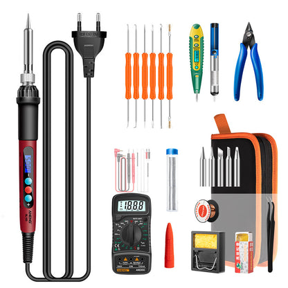 ANENG SL103 26Pcs 60W LCD Display Temperature Adjustable Electric Soldering Iron Kit with Digital Multimeter