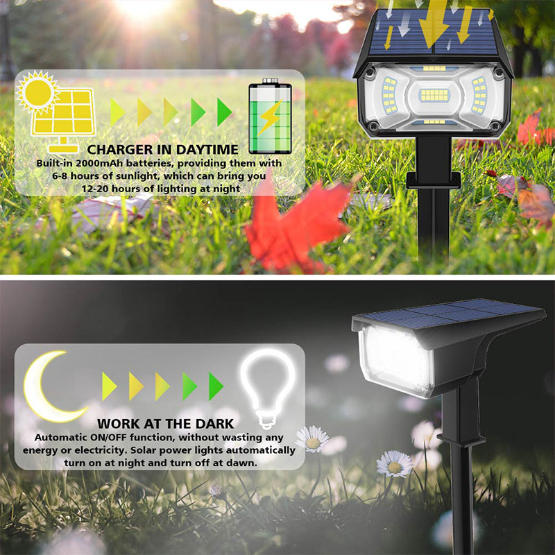 YOUOKLIGHT 2Pcs Outdoor IP65 Waterproof 40-LED 3 Modes Solar Landscape Spotlights for Garden Pathway Yard Driveway Porch