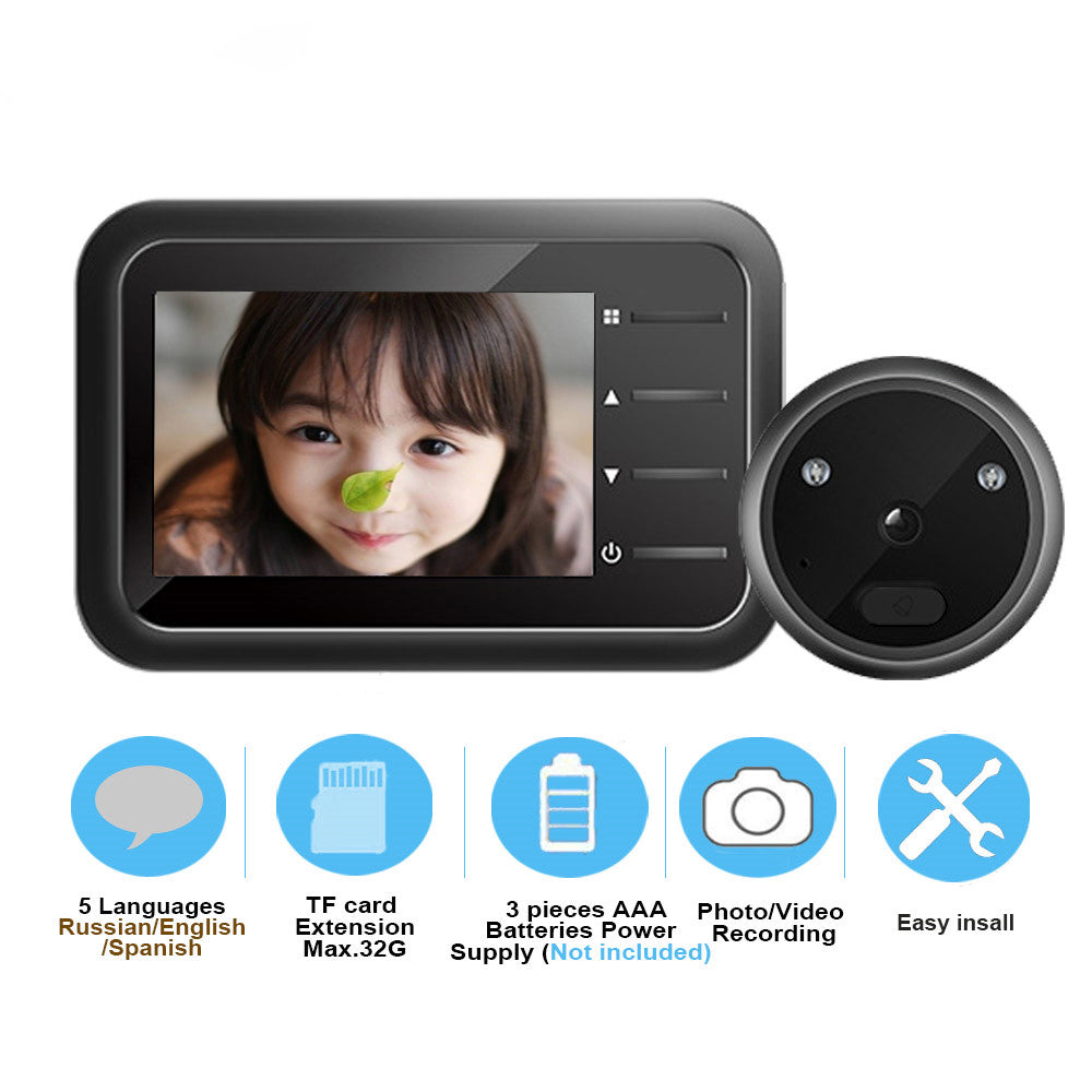 R11 2.4inch TFT LCD Smart Door Peephole Viewer 120&#176; Wide Angle Night Vision Doorbell Security Camera Monitor