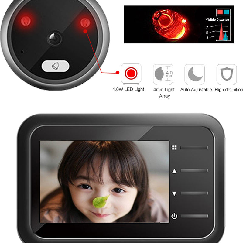 R11 2.4inch TFT LCD Smart Door Peephole Viewer 120&#176; Wide Angle Night Vision Doorbell Security Camera Monitor