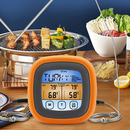 TS-6601-2 Double Probe BBQ Thermometer Kitchen Barbecue Food Meat Temperature Measurement Tool