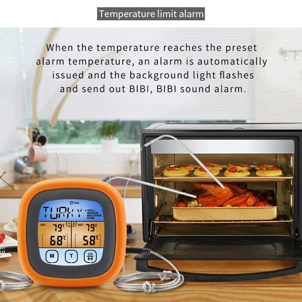 TS-6601-2 Double Probe BBQ Thermometer Kitchen Barbecue Food Meat Temperature Measurement Tool