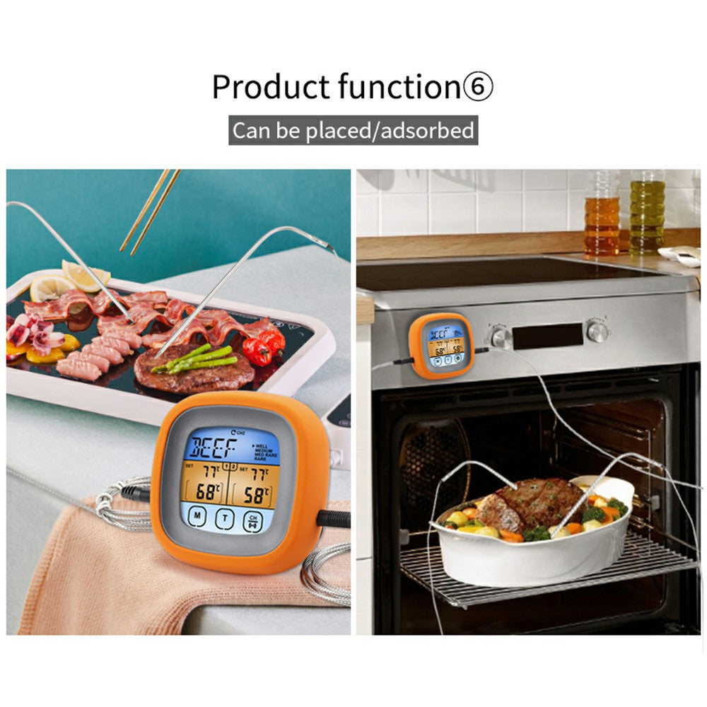 TS-6601-2 Double Probe BBQ Thermometer Kitchen Barbecue Food Meat Temperature Measurement Tool