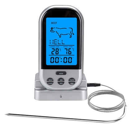 TS-HY62 Large LCD Screen Kitchen Outdoor BBQ Thermometer Food Meat Temperature Measurement Tool (BPA Free, FDA Certificated)