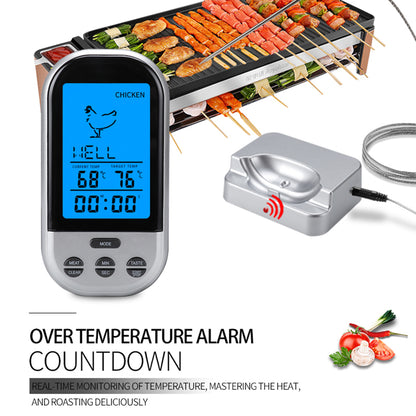 TS-HY62 Large LCD Screen Kitchen Outdoor BBQ Thermometer Food Meat Temperature Measurement Tool (BPA Free, FDA Certificated)