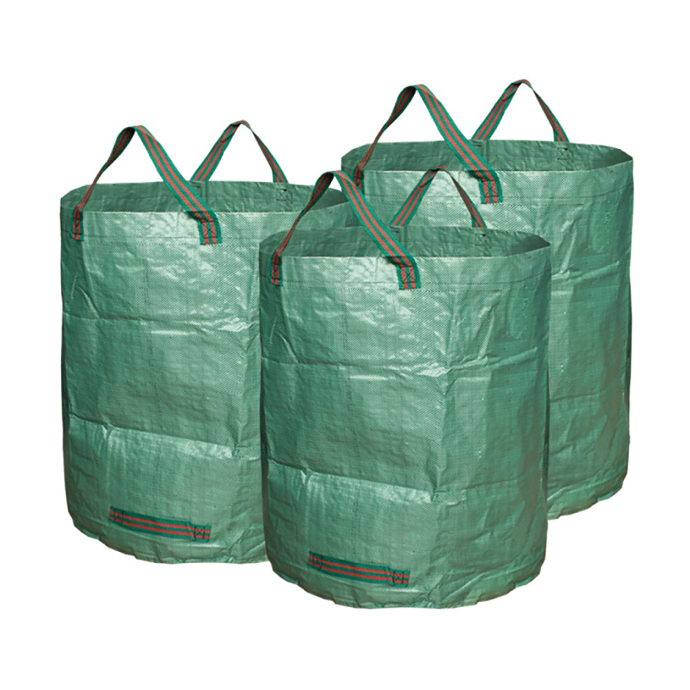 1 Set/3Pcs Garden Durable Large Campacity PE Woven Material Rubbish Leaf Bags D67xH76cm