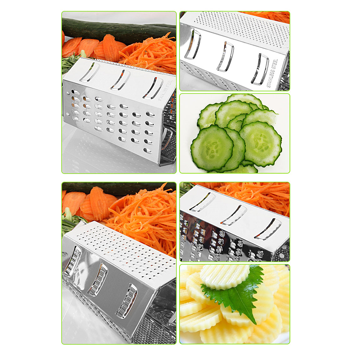 Six-sided Box Grater Stainless Steel Vegetable Cheese Multi Purpose Chopper