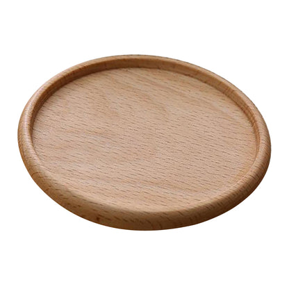 8.8cm Beech Wood Thicken Coaster Kitchen Heat Resistant Cup Mat Pad Dining Table Decor