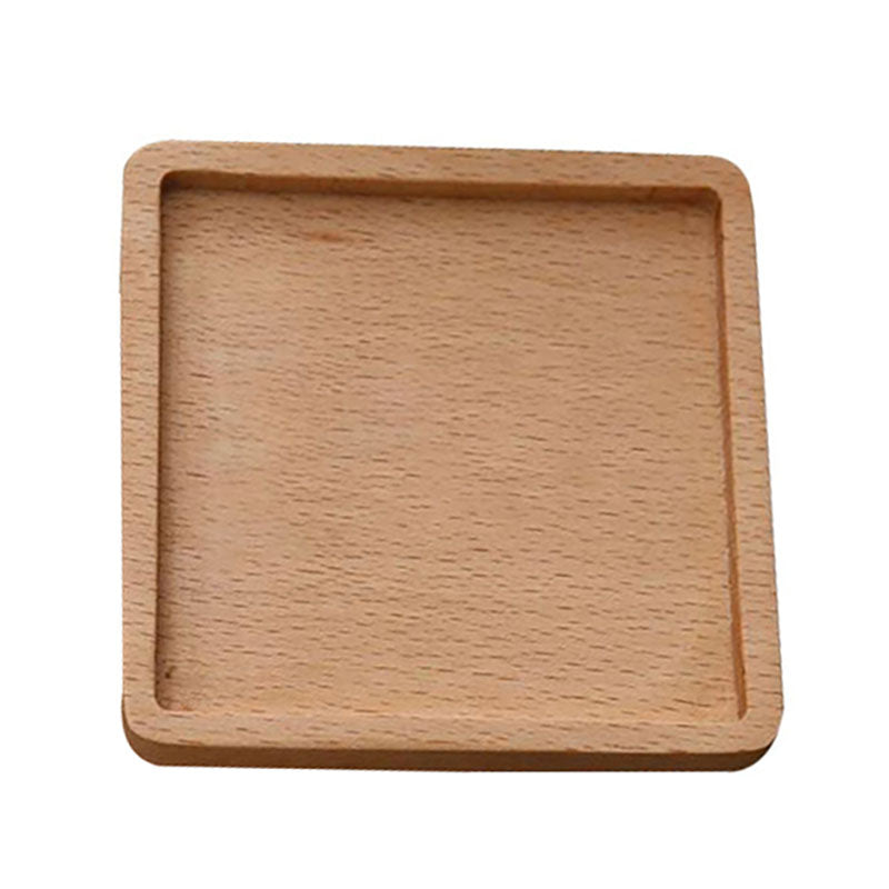 8.8cm Beech Wood Thicken Coaster Kitchen Heat Resistant Cup Mat Pad Dining Table Decor