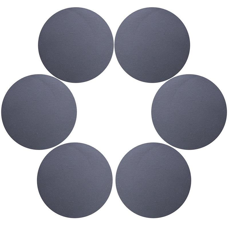 6Pcs PU Leather Coasters Round Heat Resistant Anti-skid Cup Pad Mats Dining Table Decoration