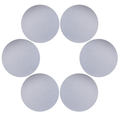 6Pcs PU Leather Coasters Round Heat Resistant Anti-skid Cup Pad Mats Dining Table Decoration