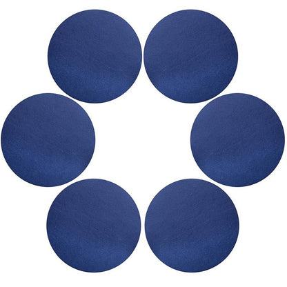 6Pcs PU Leather Coasters Round Heat Resistant Anti-skid Cup Pad Mats Dining Table Decoration