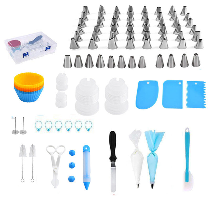 FM002 102Pcs/Set Kitchen Baking Pastry Nozzle Tips Bag Frosting Tool Dessert Cake Decorating Tools Kit (BPA Free, no FDA Certificate)