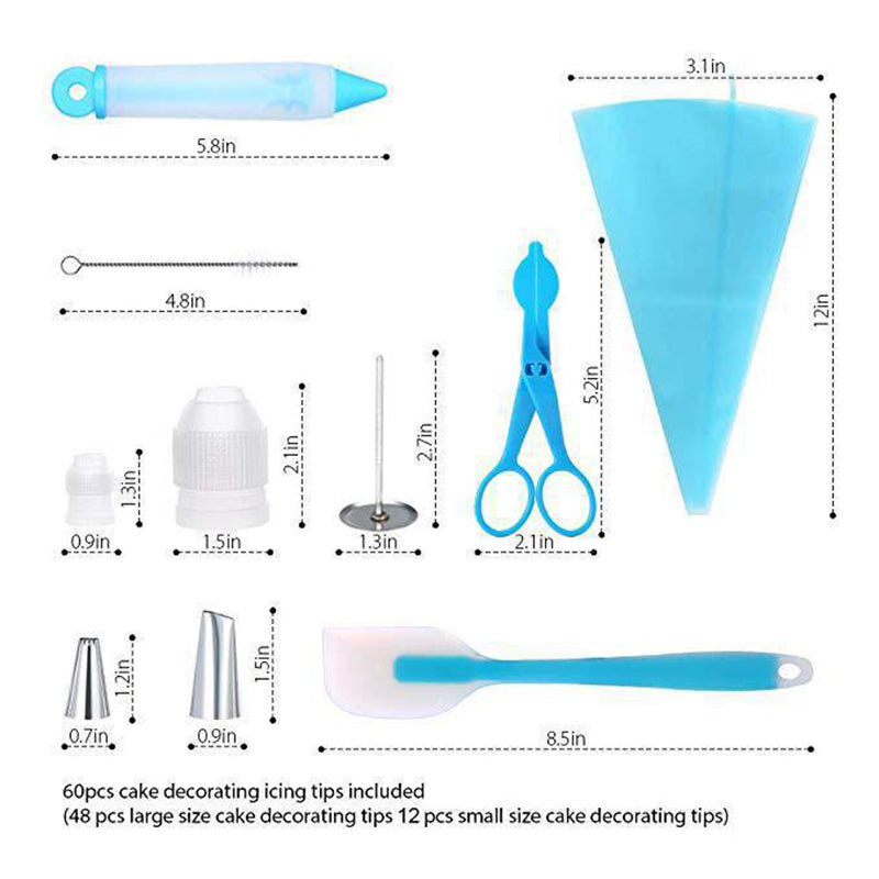 FM002 102Pcs/Set Kitchen Baking Pastry Nozzle Tips Bag Frosting Tool Dessert Cake Decorating Tools Kit (BPA Free, no FDA Certificate)