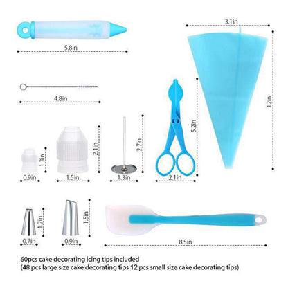 FM002 102Pcs/Set Kitchen Baking Pastry Nozzle Tips Bag Frosting Tool Dessert Cake Decorating Tools Kit (BPA Free, no FDA Certificate)