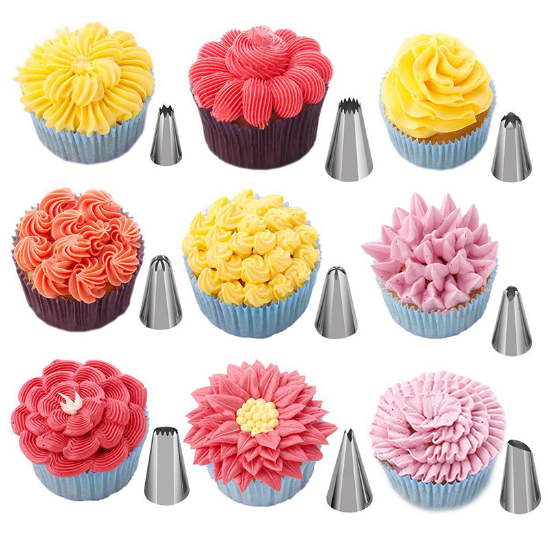 FM002 102Pcs/Set Kitchen Baking Pastry Nozzle Tips Bag Frosting Tool Dessert Cake Decorating Tools Kit (BPA Free, no FDA Certificate)